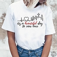 Inspired by Greys Anatomy Cosplay Anime Cartoon Polyester / Cotton Blend Print Harajuku Graphic Kawaii T-shirt For Women