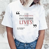 Inspired by Greys Anatomy Cosplay Anime Cartoon Polyester / Cotton Blend Print Harajuku Graphic Kawaii T-shirt For Women