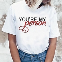 Inspired by Greys Anatomy Cosplay Anime Cartoon Polyester / Cotton Blend Print Harajuku Graphic Kawaii T-shirt For Women