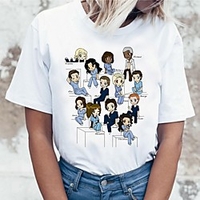 Inspired by Greys Anatomy Cosplay Anime Cartoon Polyester / Cotton Blend Print Harajuku Graphic Kawaii T-shirt For Women
