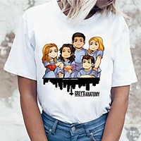 Inspired by Greys Anatomy Cosplay Anime Cartoon Polyester / Cotton Blend Print Harajuku Graphic Kawaii T-shirt For Women