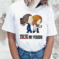 Inspired by Greys Anatomy Cosplay Anime Cartoon Polyester / Cotton Blend Print Harajuku Graphic Kawaii T-shirt For Women