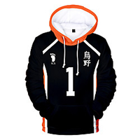Inspired by Haikyuu Cosplay Cosplay Costume Hoodie Terylene Color Block Printing Harajuku Graphic Hoodie For Women