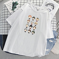 Inspired by Haikyuu Cosplay Cosplay Costume T-shirt Polyester / Cotton Blend Print Harajuku Graphic Kawaii T-shirt For Women