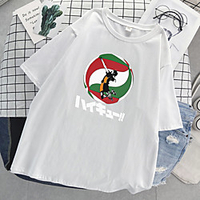 Inspired by Haikyuu Cosplay Cosplay Costume T-shirt Polyester / Cotton Blend Print T-shirt For Women