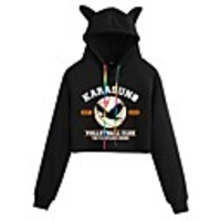 Inspired by Haikyuu Karasuno High Cosplay Costume Crop Top Hoodie Polyester / Cotton Blend Graphic Printing Crop Top For Men