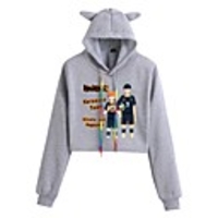 Inspired by Haikyuu Karasuno High Cosplay Costume Crop Top Hoodie Polyester / Cotton Blend Graphic Printing Crop Top For Men