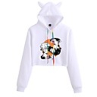 Inspired by Haikyuu Karasuno High Cosplay Costume Crop Top Hoodie Polyester / Cotton Blend Graphic Printing Crop Top For Men