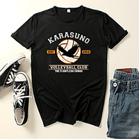 Inspired by Haikyuu Karasuno High Cosplay Costume T-shirt Polyester / Cotton Blend Graphic Prints Printing Harajuku Graphic T-shirt For Men