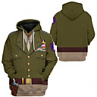 Inspired by Historical Figure George Smith Patton Cosplay Costume Hoodie Terylene 3D Printing Hoodie For Men
