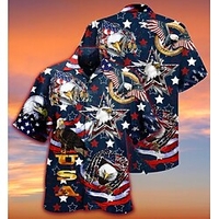 Inspired by Independence Day July 4 USA Flag Anime Manga Polyster Anime 3D Harajuku Graphic Shirt For Men