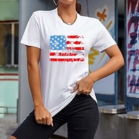 Inspired by Independence Day July 4 USA Flag T-shirt Anime 100% Polyester Anime Harajuku Graphic Kawaii T-shirt For Men