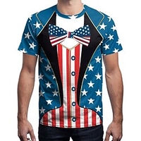 Inspired by Independence Day July 4 USA Flag T-shirt Anime 100% Polyester Anime Harajuku Graphic Kawaii T-shirt For Men