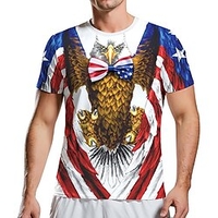 Inspired by Independence Day July 4 USA Flag T-shirt Anime 100% Polyester Anime Harajuku Graphic Kawaii T-shirt For Men