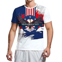 Inspired by Independence Day July 4 USA Flag T-shirt Anime 100% Polyester Anime Harajuku Graphic Kawaii T-shirt For Men