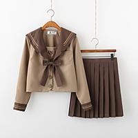 Inspired by JK Schoolgirls Skirt Cosplay Costume Polyester / Cotton Blend Color Block Cravat For Women