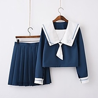 Inspired by JK Schoolgirls Skirt Cosplay Costume Polyester / Cotton Blend Color Block Cravat For Women