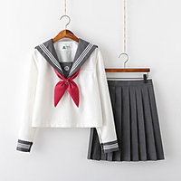 Inspired by JK Schoolgirls Skirt Cosplay Costume Polyester / Cotton Blend Color Block Cravat For Women