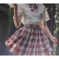 Inspired by JK Schoolgirls Skirt Cosplay Costume Polyester / Cotton Blend Plaid / Check Cravat For Women