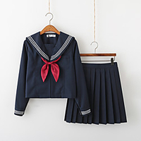 Inspired by JK Schoolgirls Skirt Cosplay Costume Polyester / Cotton Blend Solid Color Cravat For Women