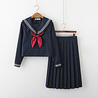 Inspired by JK Schoolgirls Skirt Cosplay Costume Polyester / Cotton Blend Solid Color Cravat For Women