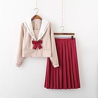 Inspired by JK Schoolgirls Skirt Cosplay Costume Polyester / Cotton Blend Solid Color Top For Women