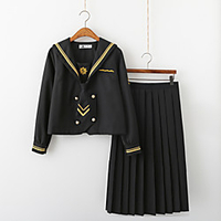 Inspired by JK Schoolgirls Skirt Cosplay Costume Polyester / Cotton Blend Solid Color Top For Women