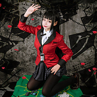 Inspired by Kakegurui / Compulsive Gambler Yumeko Jabami Anime Cosplay Costumes Japanese Cosplay Suits Houndstooth Long Sleeve Cravat Skirts Coat For Women