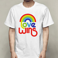 Inspired by LGBT love is love love wins Cosplay Costume T-shirt Polyester / Cotton Blend Text T-shirt For Men