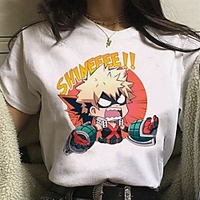 Inspired by My Hero Academia / Boku No Hero Cosplay Anime Cartoon Polyester / Cotton Blend Print Harajuku Graphic Kawaii T-shirt For Women