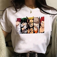 Inspired by My Hero Academia / Boku No Hero Cosplay Anime Cartoon Polyester / Cotton Blend Print Harajuku Graphic Kawaii T-shirt For Women