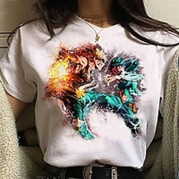 Inspired by My Hero Academia / Boku No Hero Cosplay Anime Cartoon Polyester / Cotton Blend Print Harajuku Graphic Kawaii T-shirt For Women
