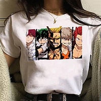 Inspired by My Hero Academia / Boku No Hero Cosplay Anime Cartoon Polyester / Cotton Blend Print Harajuku Graphic Kawaii T-shirt For Women