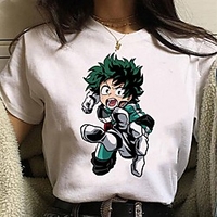 Inspired by My Hero Academia / Boku No Hero Cosplay Anime Cartoon Polyester / Cotton Blend Print Harajuku Graphic Kawaii T-shirt For Women