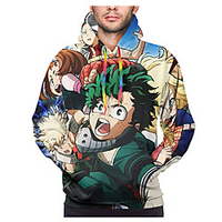 Inspired by My Hero Academia / Boku No Hero Midoriya Izuku Cosplay Costume Hoodie Terylene 3D Printing Hoodie For Women