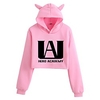 Inspired by My Hero Academia Boko No Hero Deku Cosplay Costume Crop Top Hoodie Polyester / Cotton Blend Graphic Printing Cat Ear Crop Top For Men