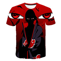 Inspired by Naruto Akatsuki Anime Cartoon Polyester / Cotton Blend 3D 3D Harajuku Graphic T-shirt For Men