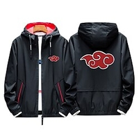 Inspired by Naruto Akatsuki Outerwear Outdoor Jacket Polyster Anime Harajuku Graphic Kawaii Coat For Men