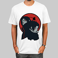 Inspired by Naruto Akatsuki Uchiha Itachi Cosplay Costume T-shirt Polyester / Cotton Blend Graphic Prints Printing T-shirt For Men