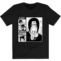 Inspired by Naruto Akatsuki Uchiha Itachi Cosplay Costume T-shirt Polyester / Cotton Blend Graphic Prints T-shirt For Men