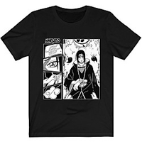 Inspired by Naruto Akatsuki Uchiha Itachi Cosplay Costume T-shirt Polyester / Cotton Blend Graphic Prints T-shirt For Men