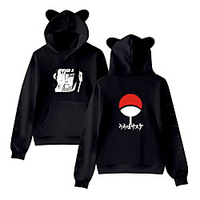 Inspired by Naruto Akatsuki Uchiha Itachi Pain Hoodie Anime Poly / Cotton Anime Cat Ear Harajuku Graphic Hoodie For Boys
