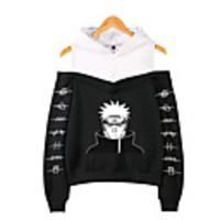 Inspired by Naruto Cosplay Akatsuki Pain Hoodie Fake Two-Piece Polyester / Cotton Blend Print Printing Hoodie For Women