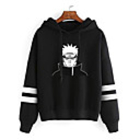 Inspired by Naruto Cosplay Akatsuki Pain Hoodie Polyester / Cotton Blend Print Printing Hoodie For Men
