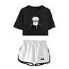 Inspired by Naruto Cosplay Akatsuki Pain Outfits Crop Top Pure Cotton Print Printing Shorts For Women