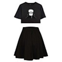 Inspired by Naruto Cosplay Akatsuki Pain Skirt Outfits Pure Cotton Print Printing Skirts For Women