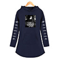 Inspired by Naruto Cosplay Akatsuki Uchiha Dress Hoodie Polyester / Cotton Blend Print Printing Dress For Women