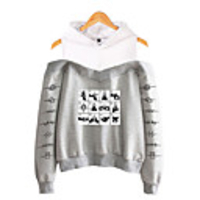 Inspired by Naruto Cosplay Akatsuki Uchiha Hoodie Fake Two-Piece Polyester / Cotton Blend Print Printing Hoodie For Women