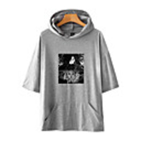Inspired by Naruto Cosplay Akatsuki Uchiha Hoodie Polyester / Cotton Blend Print Printing Hoodie For Men