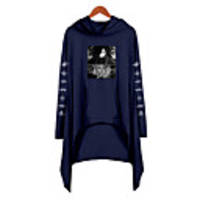 Inspired by Naruto Cosplay Akatsuki Uchiha Hoodie Polyester / Cotton Blend Print Printing Hoodie For Men